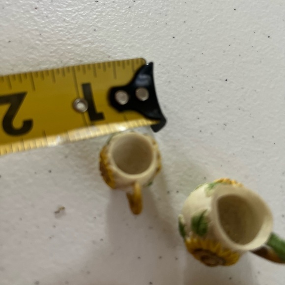 mini sunflower teapot Set Ceramic Collectible Yellow Green - Picture 5 of 5